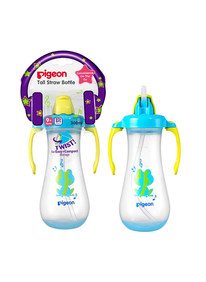 pigeon - Tall Straw Feeding Bottle - 300ML - Blue - Image 1