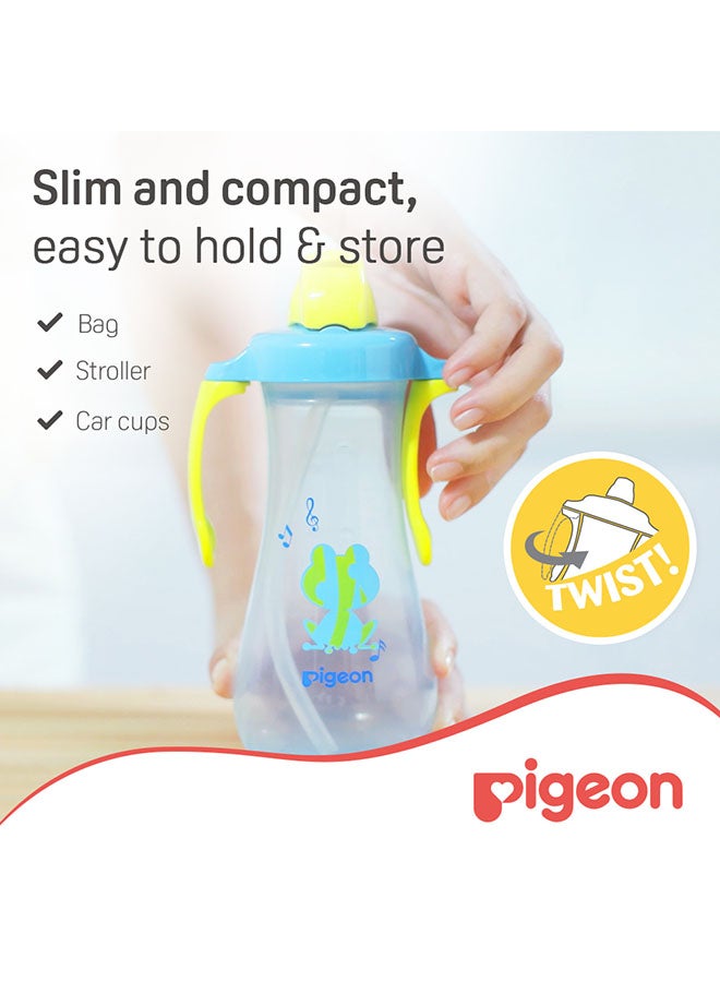 pigeon - Tall Straw Feeding Bottle - 300ML - Blue - Image 1