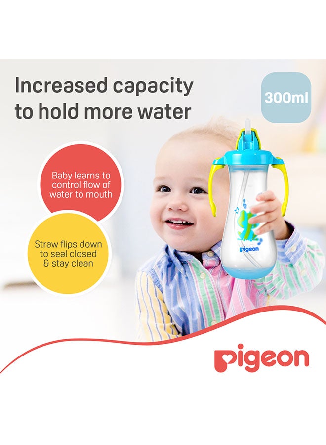pigeon - Tall Straw Feeding Bottle - 300ML - Blue - Image 1