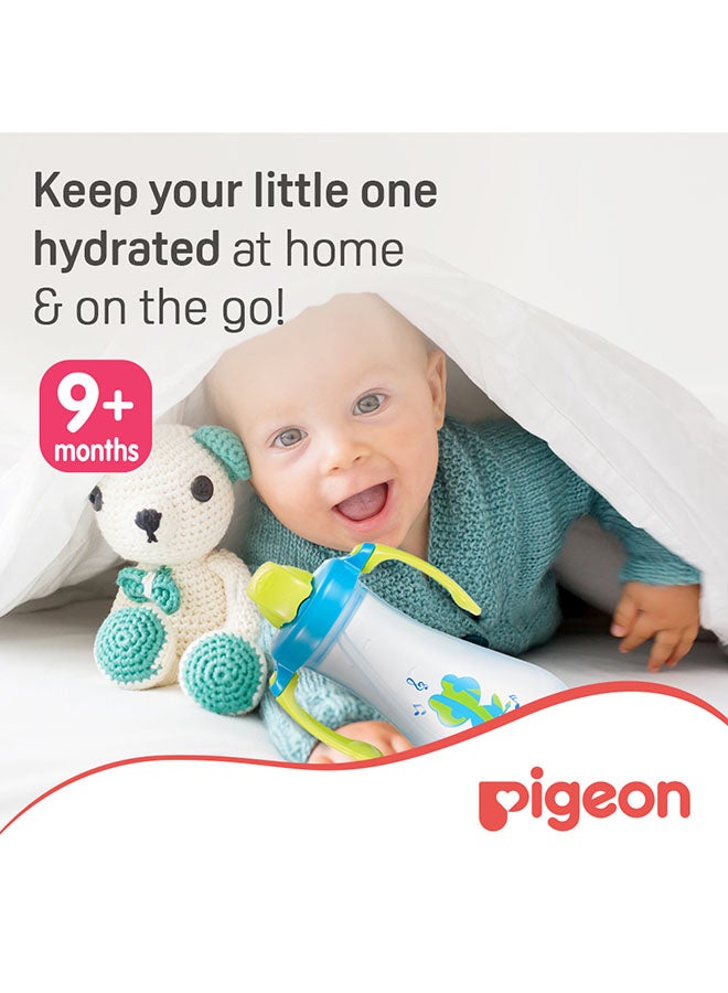 pigeon - Tall Straw Feeding Bottle - 300ML - Blue - Image 1