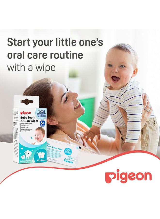 pigeon Baby Tooth And Gum Wipes - 20 Sheets - Natural Flavor  - Image 3