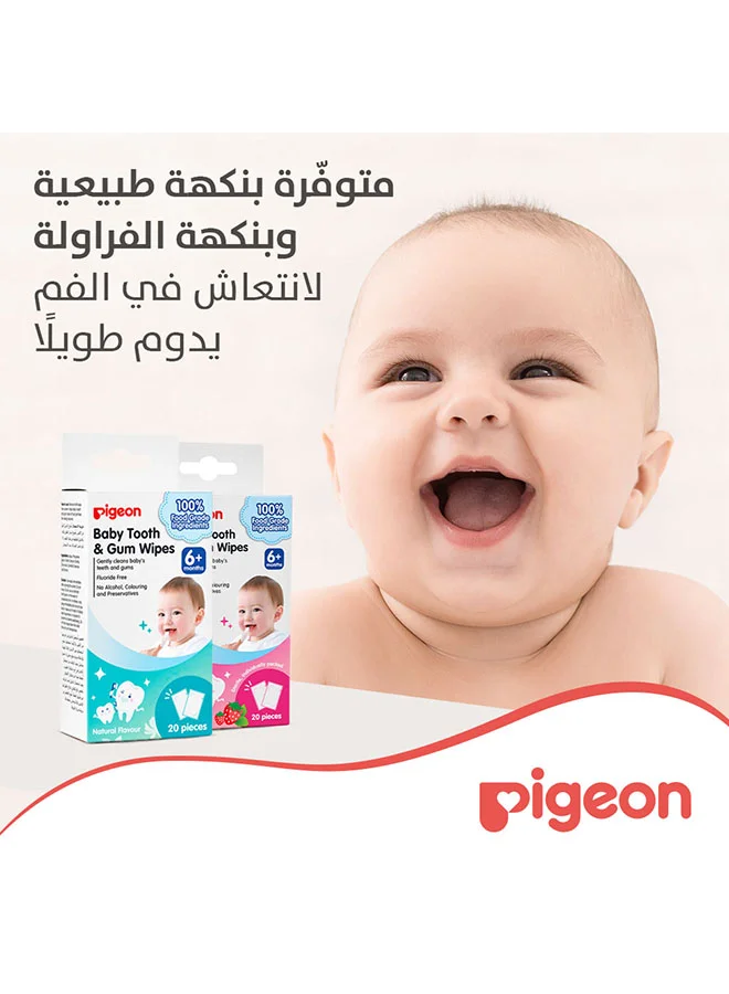 pigeon Baby Tooth And Gum Wipes - 20 Sheets - Natural Flavor
