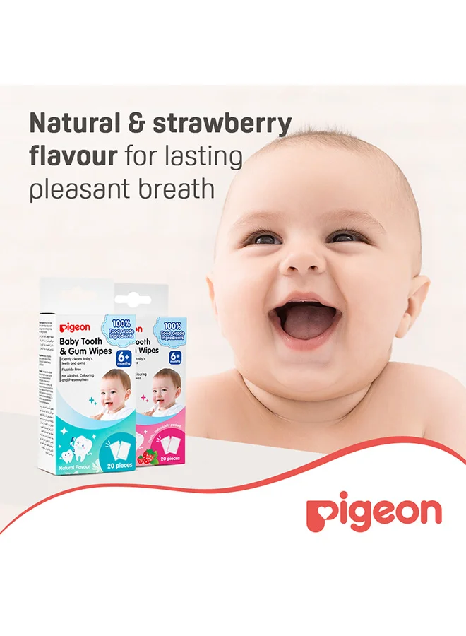 pigeon Baby Tooth And Gum Wipes - 20 Sheets - Natural Flavor