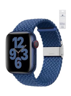 Nylon Solo Loop Strap Compatible With Apple Watch 38/40/41mm SE /Series 7/6/5/4/3/2/1 Blue