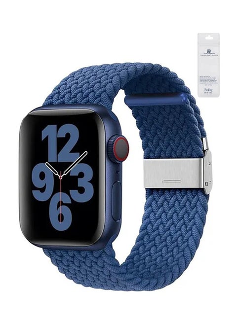 Nylon Solo Loop Strap Compatible With Apple Watch 38/40/41mm SE /Series 7/6/5/4/3/2/1 Blue
