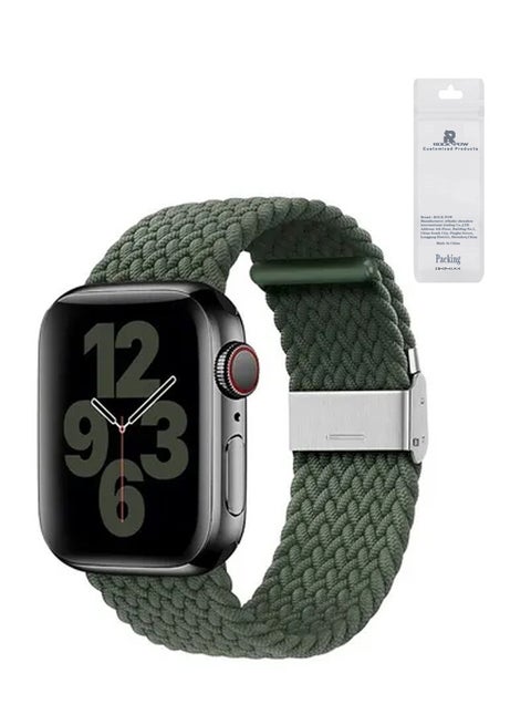 Braided Solo Loop Stretchy Strap Compatible With Apple Watch Band SE 38/40/41mm iWatch Series 7/6/5/4/3/2/1 ArmyGreen