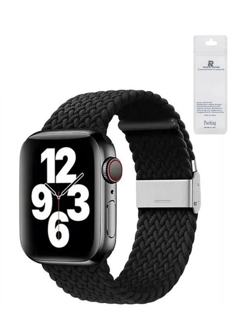 Nylon Solo Loop Strap Compatible With Apple Watch 38/40/41mm SE /Series 7/6/5/4/3/2/1 Black