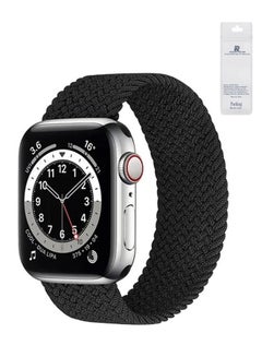 Braided Solo Loop Stretchy Strap Compatible With Apple Watch Band SE 38/40/41mm iWatch Series 7/6/5/4/3/2/1 Black Black