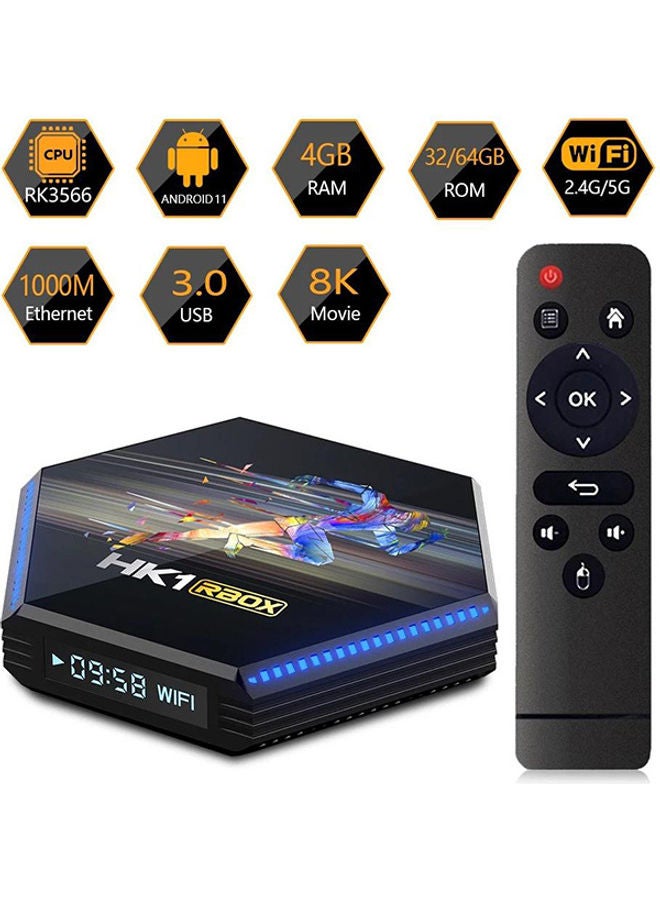 Wownect - Hk1 Rbox R2 Mini Smart 4Gb/32Gb Android 11.0 4K Tv Receiver Media Player Smart Tv Set Top Box ANTV-WO-HK1R2-4-32 Black - Image 1