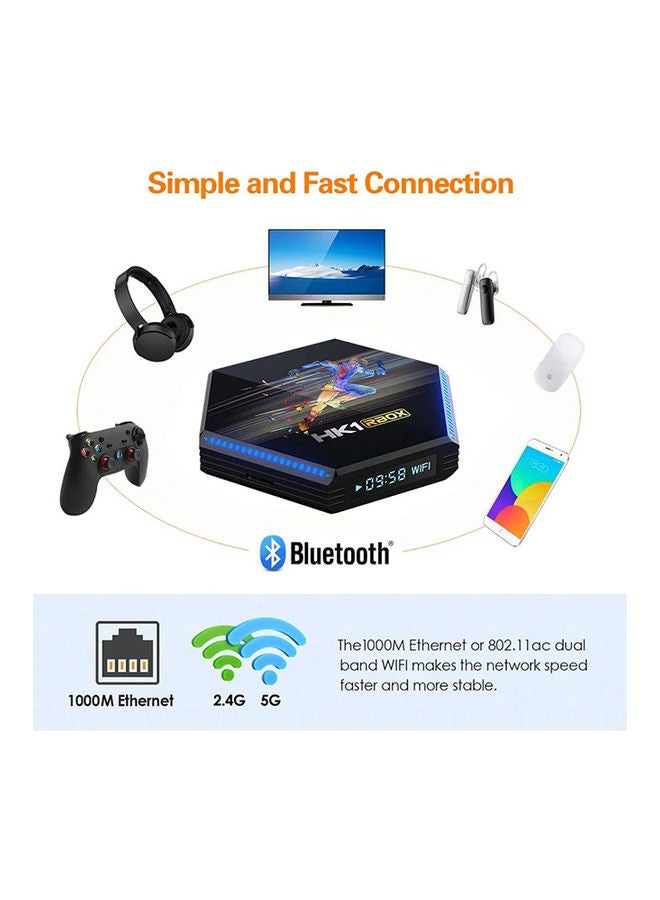 Wownect - Hk1 Rbox R2 Mini Smart 4Gb/32Gb Android 11.0 4K Tv Receiver Media Player Smart Tv Set Top Box ANTV-WO-HK1R2-4-32 Black - Image 1