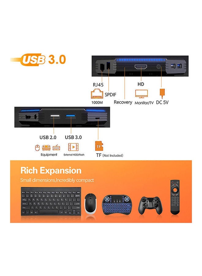 Wownect - Hk1 Rbox R2 Mini Smart 4Gb/32Gb Android 11.0 4K Tv Receiver Media Player Smart Tv Set Top Box ANTV-WO-HK1R2-4-32 Black - Image 1