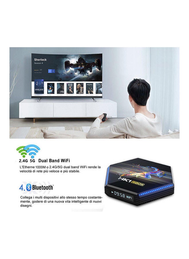 Wownect - Hk1 Rbox R2 Mini Smart 4Gb/32Gb Android 11.0 4K Tv Receiver Media Player Smart Tv Set Top Box ANTV-WO-HK1R2-4-32 Black - Image 1