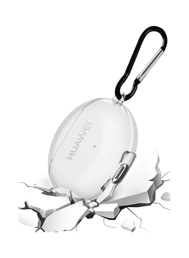 MARGOUN Huawei 4i Freebuds Case Earbuds Soft TPU Protective Crystal Clear Transparent Case Cover With Key Ring Clear  - Image 3