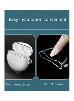 MARGOUN Huawei 4i Freebuds Case Earbuds Soft TPU Protective Crystal Clear Transparent Case Cover With Key Ring Clear  - Image 4