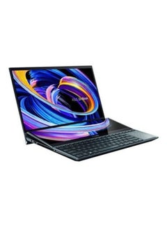 ZenBook Pro Duo 15 UX582 Laptop With 15.6-Inch Touch Screen 4k OLED Display, Core i9-12900H Processor/32GB RAM /1TB SSD/ Windows 11 Home /8GB NVIDIA GeForce RTX 3070TI Graphics English/Arabic Celestial Blue