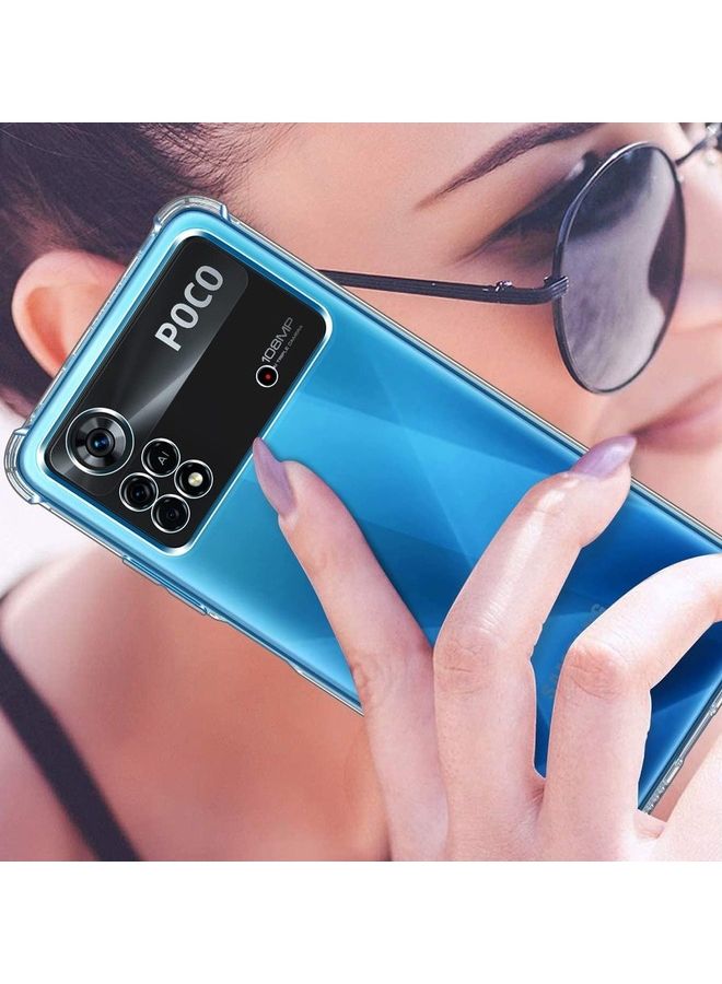 MARGOUN Xiaomi Poco X4 Pro 5G Case Cover Clear Protective TPU Four Corners Cover Transparent Soft Case Clear - Image 3