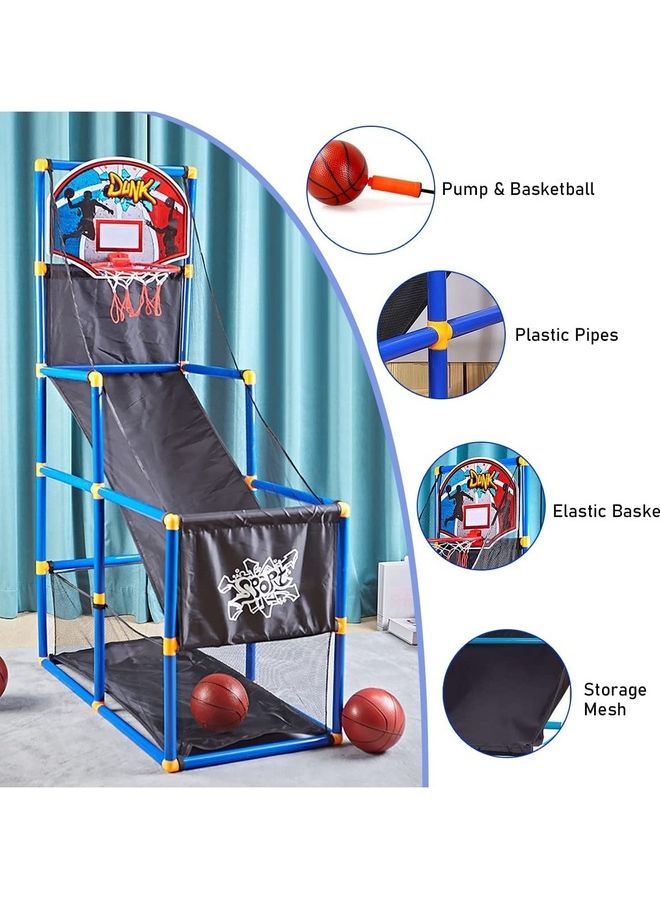 Rock Pow Arcade Game Toy Basketball Hoop Shooting Training System Play Sets With Mini Hoop 6 Balls Pump, Indoor Outdoor Basketball Shoot Sports Toys, Active Gift For Toddlers Kids Boys Girls  - Image 4