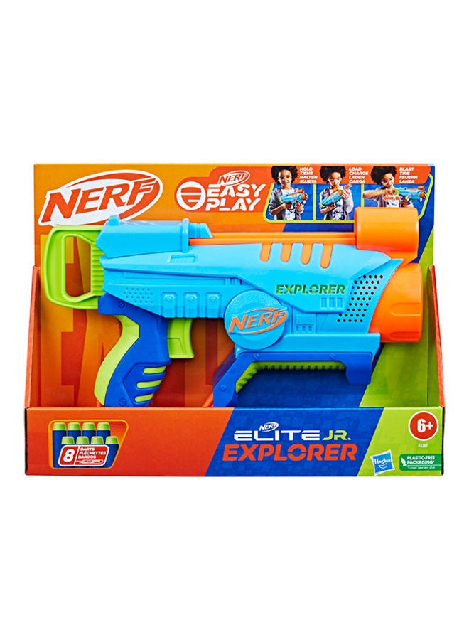 NERF Elite Junior Explorer Easy Play Toy Foam Blaster 8 Elite Darts Ages 6 And Up Colour May Vary  - Image 1