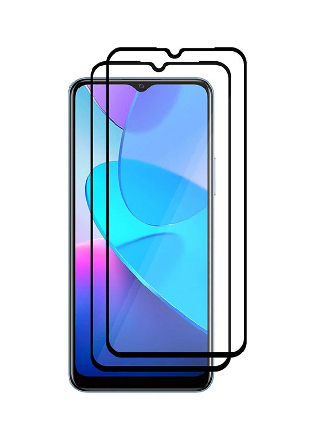 مارجون 2 Pack For Vivo Y11s Screen Protector Tempered Glass Full Glue Back Black Side - Image 2