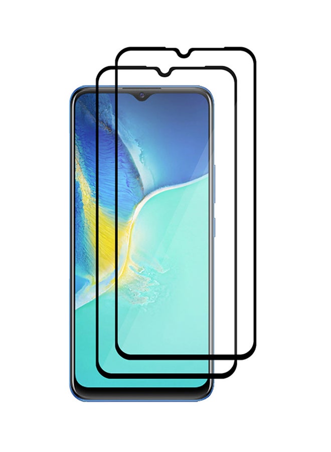 MARGOUN 2 Pack For Vivo Y01 Screen Protector Tempered Glass Full Glue Back Black Side - Image 2