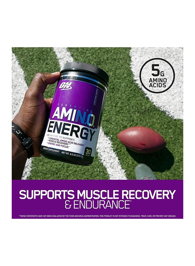 Optimum Nutrition Amino Energy Pre Workout With Green Tea BCAA Amino Acids Keto Friendly Green Coffee Extract Zero Grams Of Sugar Anytime Energy Powder Concord Grape 30 Servings  - Image 5