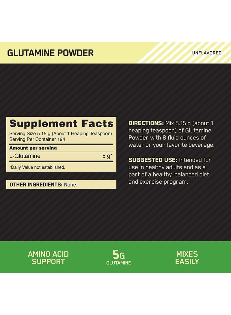 Optimum Nutrition Glutamine Muscle Recovery Powder - Unflavoured, 1 KG(2.2 LB)  - Image 2