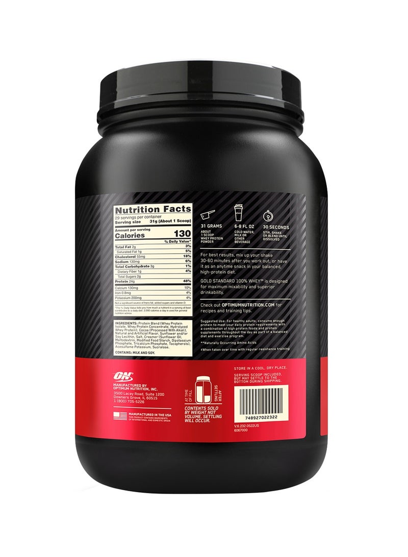 Optimum Nutrition - Gold Standard 100% Whey Protein Powder Primary Source Isolate, 24 Grams of Protein for Muscle Support and Recovery - Chocolate Malt , 2 Lbs, 29 Servings (907 Grams) - Image 1