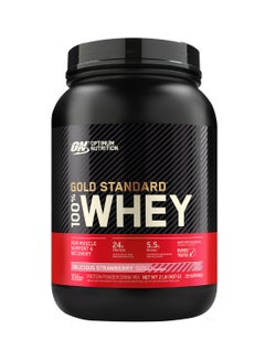 Optimum Nutrition Gold Standard 100% Whey Protein Powder Primary Source Isolate, 24 Grams of Protein for Muscle Support and Recovery - Delicious Strawberry, 2 Lbs, 29 Servings (907 Grams)  - Image 1