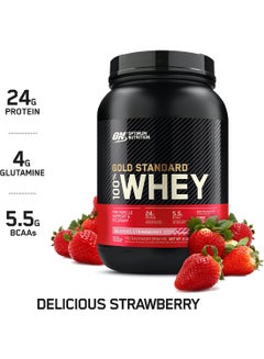 Optimum Nutrition Gold Standard 100% Whey Protein Powder Primary Source Isolate, 24 Grams of Protein for Muscle Support and Recovery - Delicious Strawberry, 2 Lbs, 29 Servings (907 Grams)  - Image 2