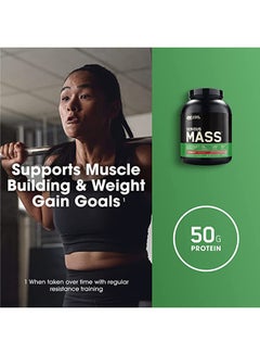 أوبتيموم نيوتريشن مسحوق بروتين Serious Mass عالي البروتين لبناء العضلات وزيادة الوزن، 50 جرامًا من البروتين وفيتامين C والزنك والفراولة، 6 أرطال (2.72 كجم)  - Image 4