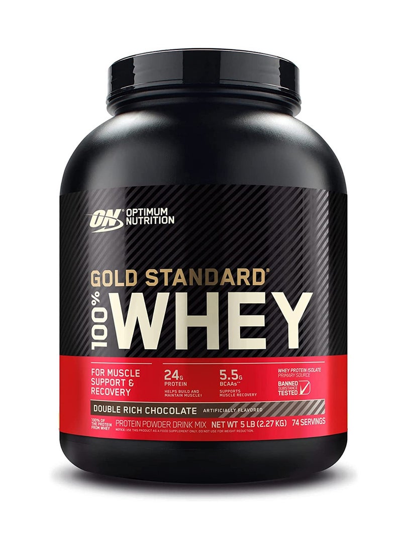 Gold Standard 100% Whey Protein Powder Primary Source Isolate, 24 Grams of Protein for Muscle Support and Recovery - Double Rich Chocolate, 5 Lbs, 74 Servings (2.27 KG) - v1688969722/N53418688A_1