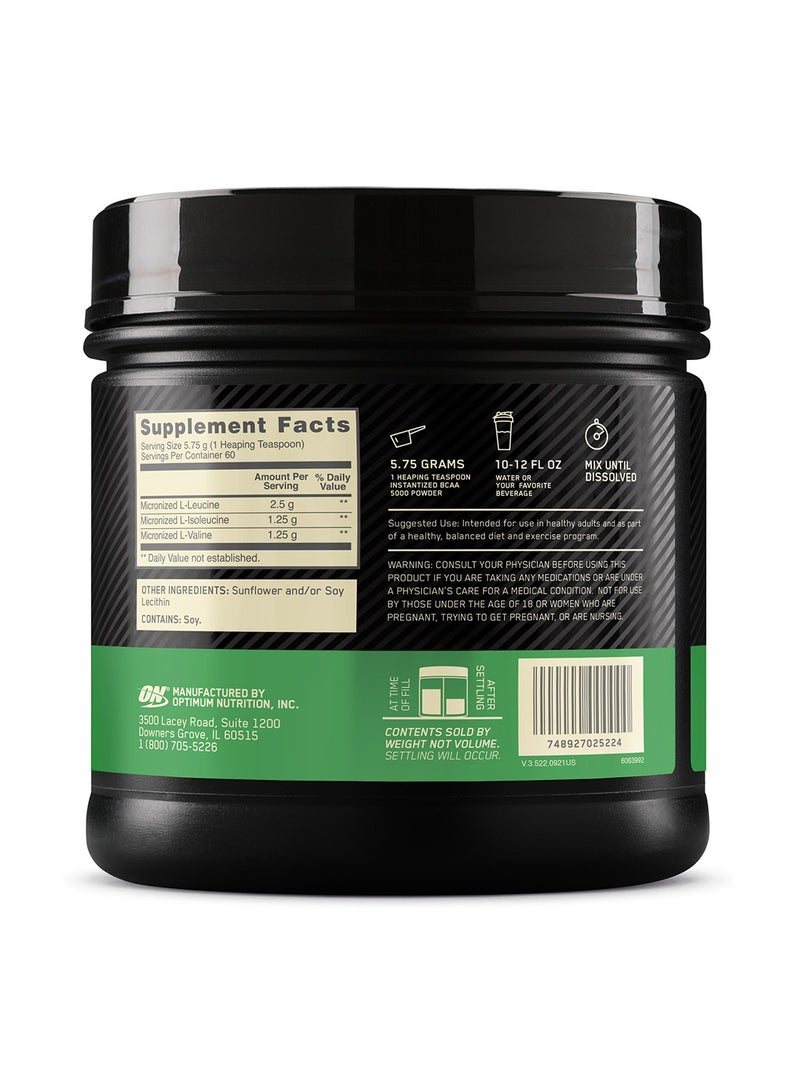 Optimum Nutrition Instantized BCAA Powder, Unflavored,  Branched Chain Essential Amino Acids Powder, 345 Grams, 60 Servings  - Image 2