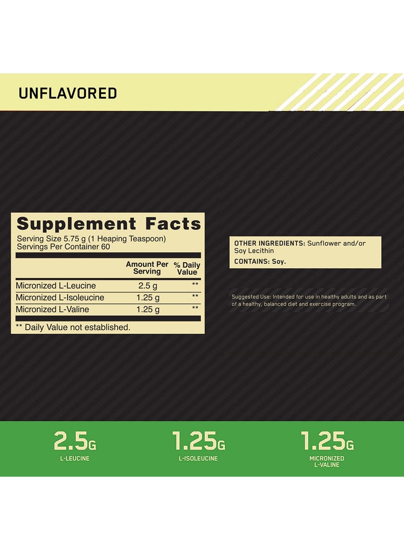 Optimum Nutrition Instantized BCAA Powder, Unflavored,  Branched Chain Essential Amino Acids Powder, 345 Grams, 60 Servings  - Image 4