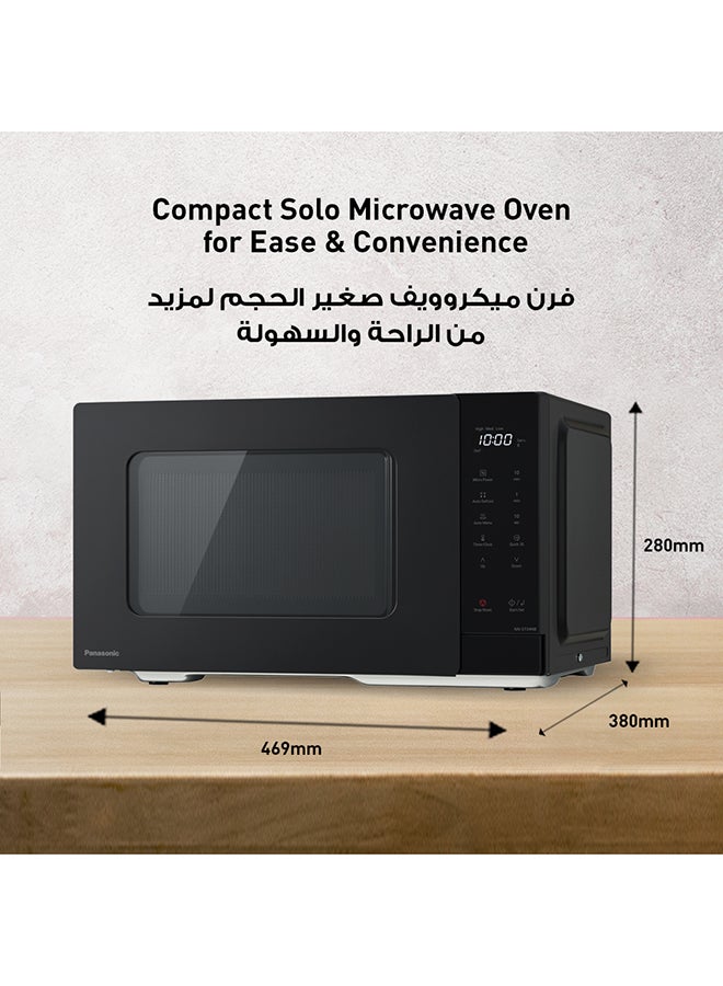 Panasonic - Compact Solo Microwave Oven, Push Open, Auto-Defrost, Child Safety Lock, Touch Operation, Quick 30 Function 25 L 900 W NNST34NB Black - Image 1