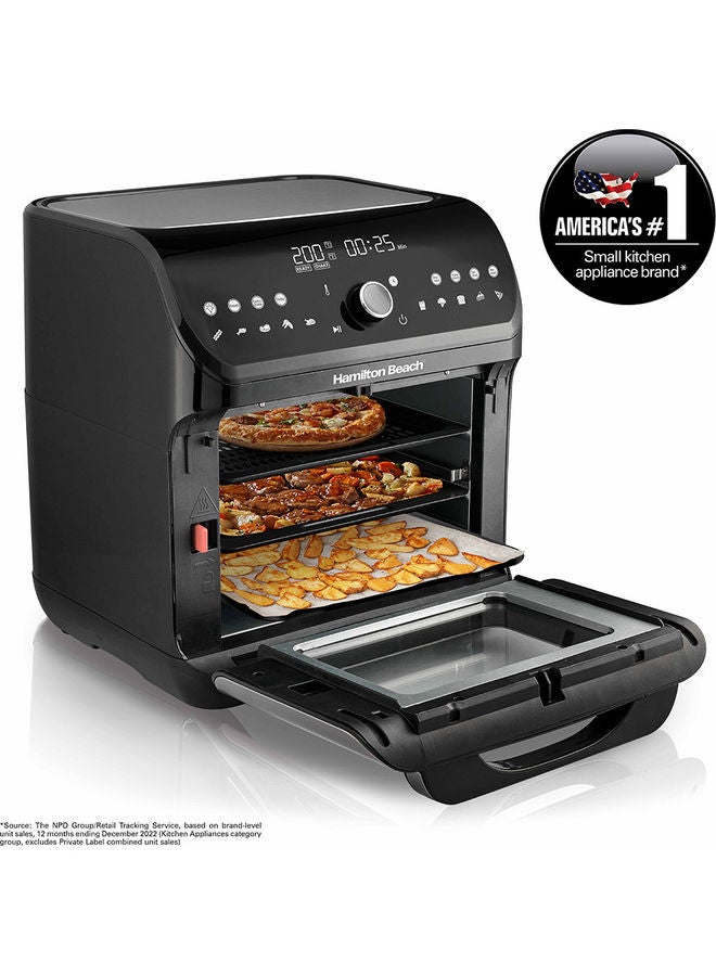Hamilton Beach Digital Air Fryer Oven, 16 Cooking Modes And 7 Accessories To Airfry, Bake, Roast, Rotisserie Grill, Toast, Dehydrate, Defrost, Reheat, Keep Warm 12 L 1500 W AF1212-ME Black/Silver  - Image 2