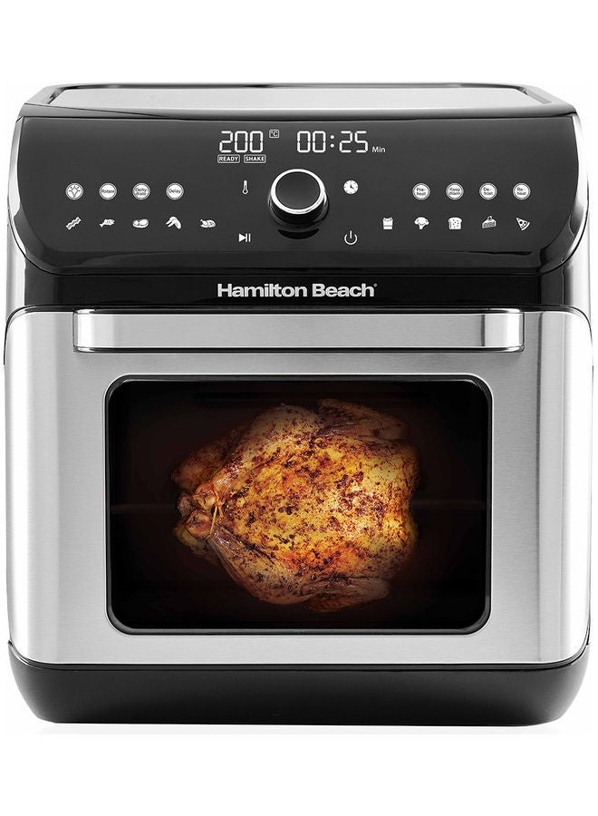 Hamilton Beach Digital Air Fryer Oven, 16 Cooking Modes And 7 Accessories To Airfry, Bake, Roast, Rotisserie Grill, Toast, Dehydrate, Defrost, Reheat, Keep Warm 12 L 1500 W AF1212-ME Black/Silver  - Image 1