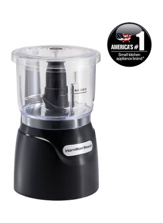 Stack And Press Food Chopper, 3 Cup Capacity, Chop, Puree, Emulsify, Easy Cleaning With Removable Bowl, Blade, Cord Wrap For Easy Storage 710 ml 350 W 72850-ME Black/Clear - v1688976318/N53419026A_1