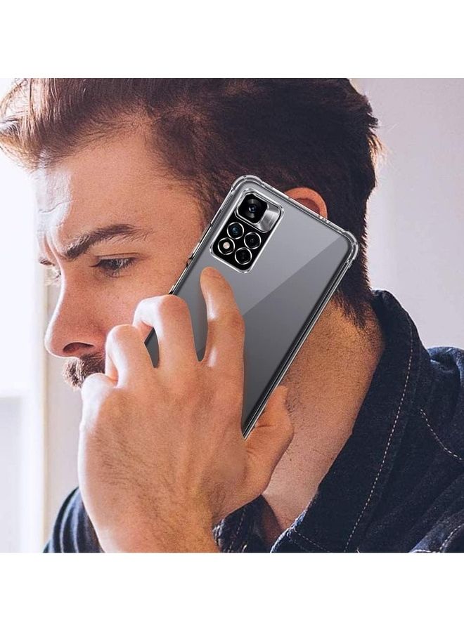 مارجون جراب Xiaomi Redmi Note 11 5G، جراب شفاف واقٍ من مادة TPU بأربع زوايا، جراب ناعم شفاف - Image 4