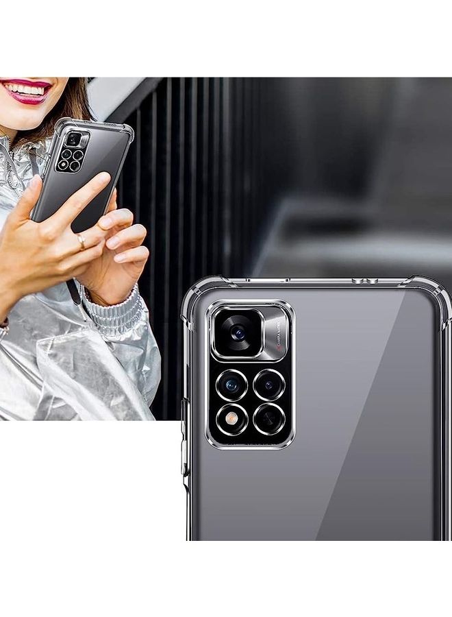 مارجون جراب Xiaomi Redmi Note 11 5G، جراب شفاف واقٍ من مادة TPU بأربع زوايا، جراب ناعم شفاف - Image 5