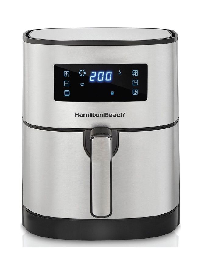 Hamilton Beach Digital Air Fryer With 8 Pre-Sets For Air Fry, Roast, Bake, Reheat Quick Easy Meals, Easy To Clean Non-Stick Basket With Crisper 5.6 L 1700 W 35075-ME Silver  - Image 1