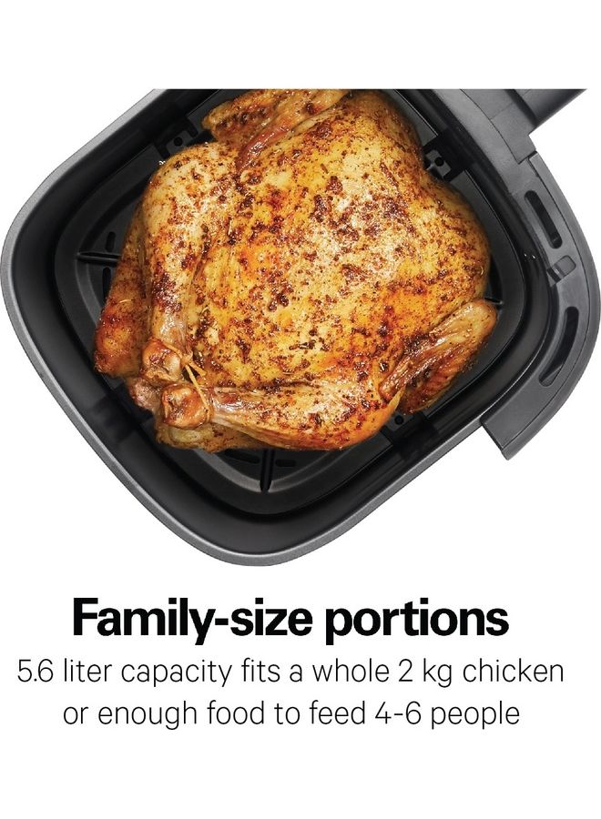 Hamilton Beach Digital Air Fryer With 8 Pre-Sets For Air Fry, Roast, Bake, Reheat Quick Easy Meals, Easy To Clean Non-Stick Basket With Crisper 5.6 L 1700 W 35075-ME Silver  - Image 4