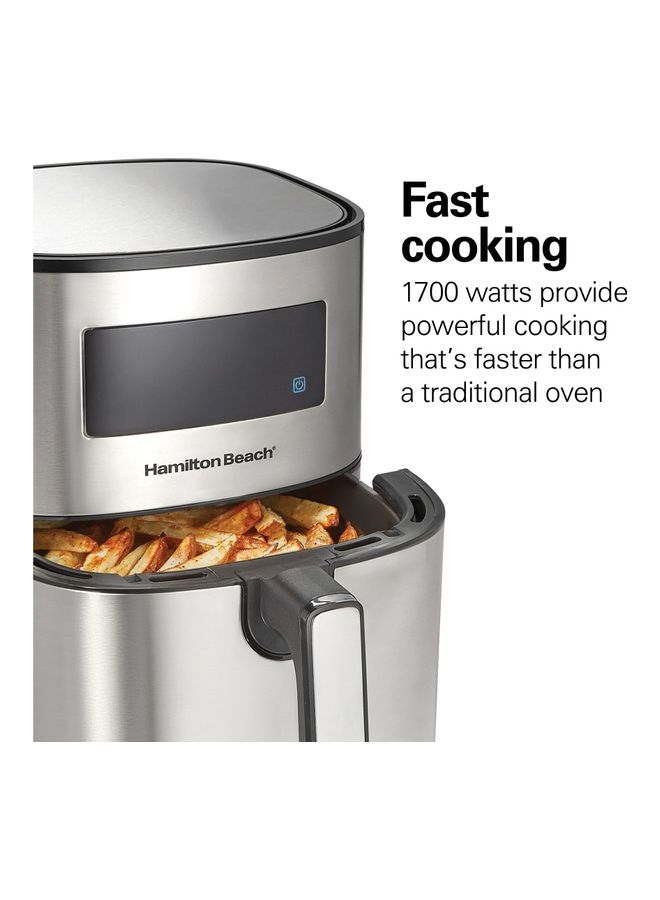 Hamilton Beach Digital Air Fryer With 8 Pre-Sets For Air Fry, Roast, Bake, Reheat Quick Easy Meals, Easy To Clean Non-Stick Basket With Crisper 5.6 L 1700 W 35075-ME Silver  - Image 5