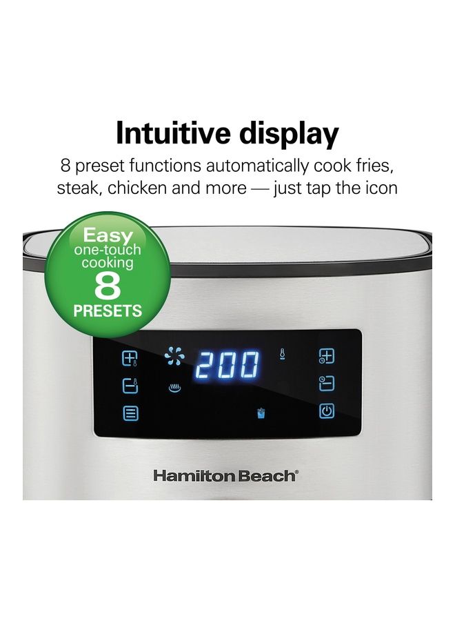 Hamilton Beach - Digital Air Fryer With 8 Pre-Sets For Air Fry, Roast, Bake, Reheat Quick Easy Meals, Easy To Clean Non-Stick Basket With Crisper 5.6 L 1700 W 35075-ME Silver - Image 1