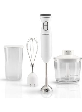 Hand Blender With 500Ml Chopper, Whisker, 700Ml Beaker, Variable Speed Dial And Turbo Boost - Blend, Whip, Chop, Mix, Puree All In One, 2 Storage Lids HB6040-ME White - v1688976581/N53419029A_1