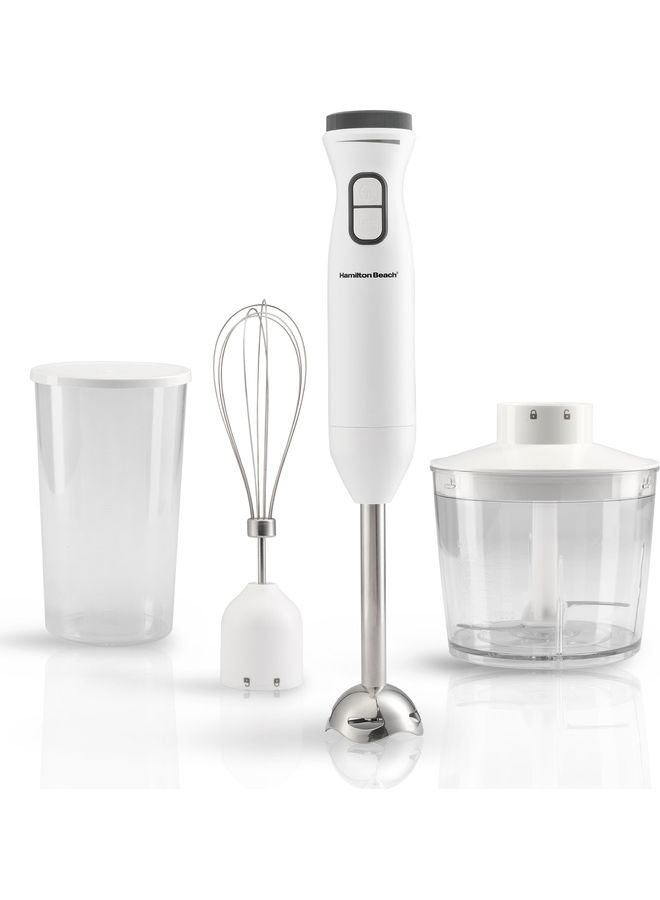Hamilton Beach - Hand Blender With 500Ml Chopper, Whisker, 700Ml Beaker, Variable Speed Dial And Turbo Boost - Blend, Whip, Chop, Mix, Puree All In One, 2 Storage Lids HB6040-ME White - Image 1