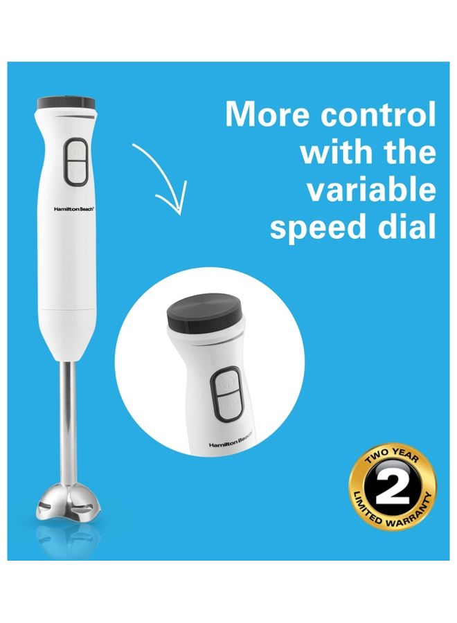 Hamilton Beach - Hand Blender With 500Ml Chopper, Whisker, 700Ml Beaker, Variable Speed Dial And Turbo Boost - Blend, Whip, Chop, Mix, Puree All In One, 2 Storage Lids HB6040-ME White - Image 1