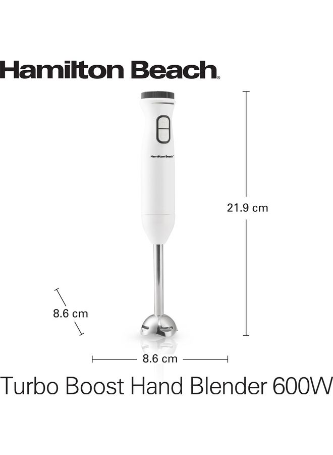 Hamilton Beach - Hand Blender With 500Ml Chopper, Whisker, 700Ml Beaker, Variable Speed Dial And Turbo Boost - Blend, Whip, Chop, Mix, Puree All In One, 2 Storage Lids HB6040-ME White - Image 1