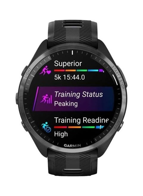 Forerunner 965 - 47MM - Up To 31 Hours Battery Life in GPS Mode - 1.4"inch Amoled Display, Scratch Resistant, Corning® Gorilla® Glass Dx, Heart Rate Monitor, Stress Tracking, Advanced GPS and Running Features, Built-in GNSS and Sports App, iOS and Android Compatible Black