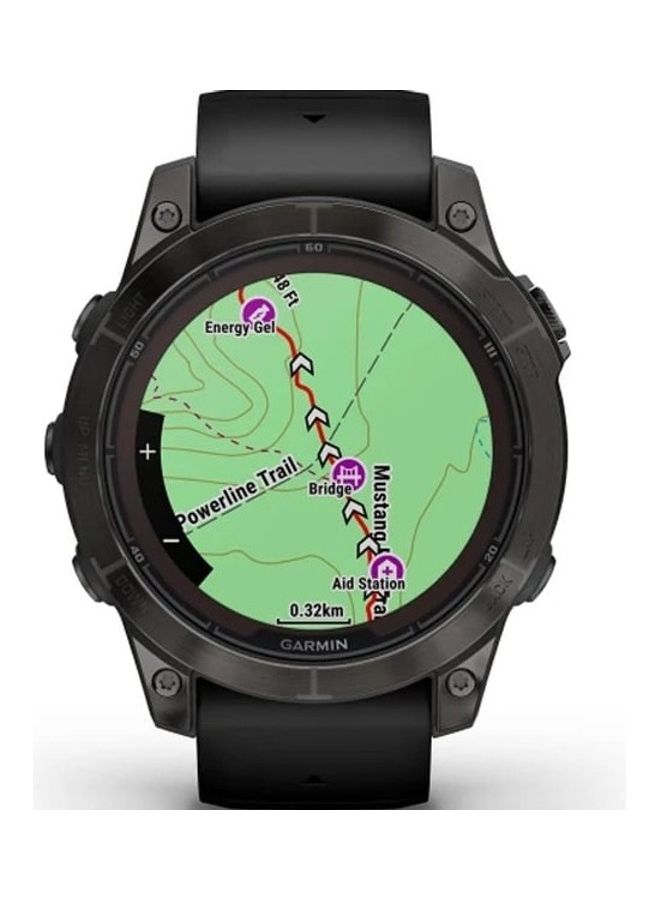 GARMIN - Fenix 7 Pro - 47MM - Sapphire Solar Edition - Up To 22 Days In Battery Life - 1.3"inch Sunlight-Visible  Display, Scratch Resistant, Power Sapphire™, Heart Rate Monitor, All Day Stress Monitor, Power Glass Solar Charging Lens, Super Bright LED Flashlight, iOS and Android Compatible Black - Image 1