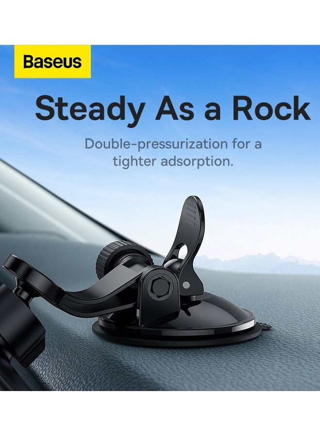 Baseus - Universal Phone Holder Mount for Car [2023 Upgraded Nano Vacuum Super Suction Cup] Dashboard/Windshield Car Mount for iPhone 15 Plus, 15 Pro/Max, 14 /13/12/11 Series, Samsung S23 All Phones And Cars Black - Image 1